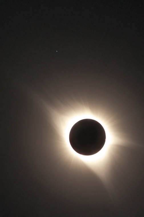 Total solar eclipse: the corona surrounding the darkened moon